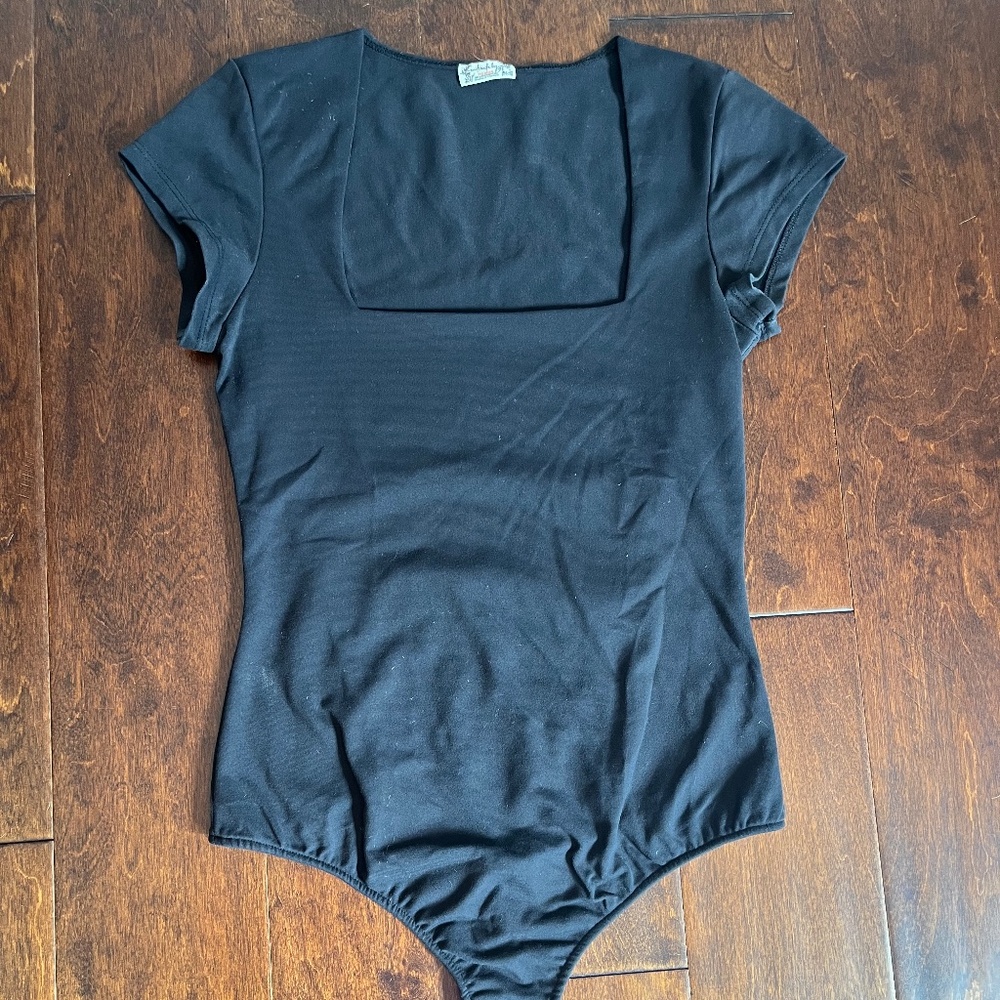 Free People Black Bodysuit